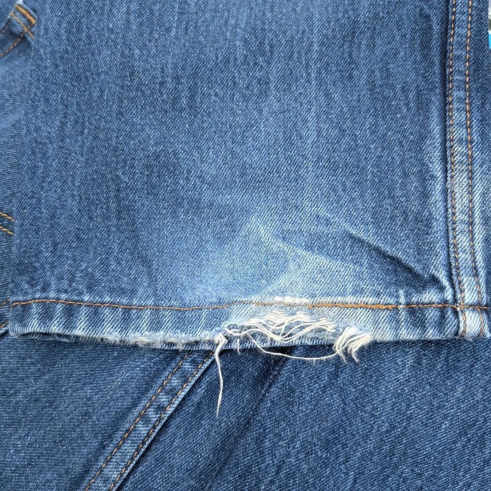 Levis 505 Jeans 34x29 Mens Regular Fit Straight Leg Relaxed Dark Blue Denim - Picture 11 of 11